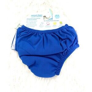 Green Sprouts Swimsuit Diaper Boys Size 12 Months Blue Reusable Beach Swim